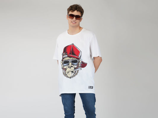 SLAY. Men's Bored Ape Smoking NFT Oversized Drop shoulder T shirt