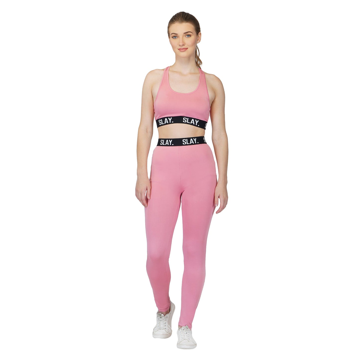 SLAY. Sport Women's Pink Activewear Crop Top