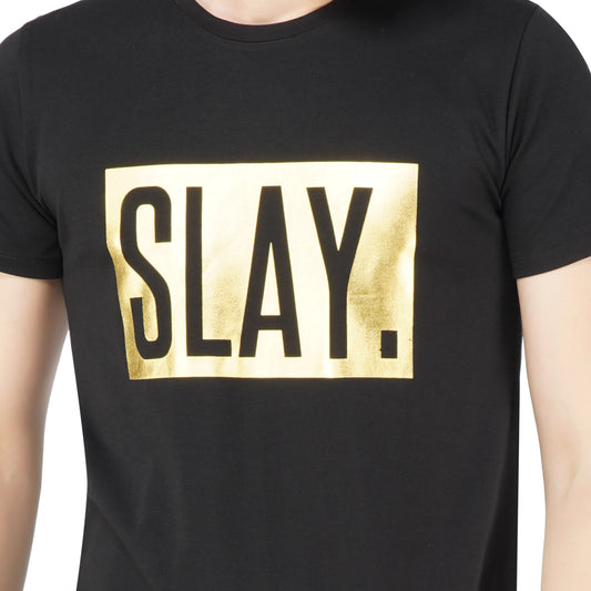 SLAY. Classic Men's Premium Limited Edition Gold Foil Printed T-shirt-clothing-to-slay.myshopify.com-T-Shirt