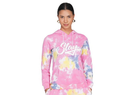 SLAY. Sport Women's Pink Tie Dye Hoodie-clothing-to-slay.myshopify.com-Tracksuit