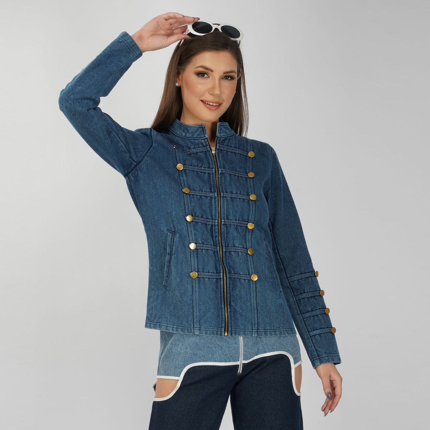 SLAY. Women's Military Denim Jacket