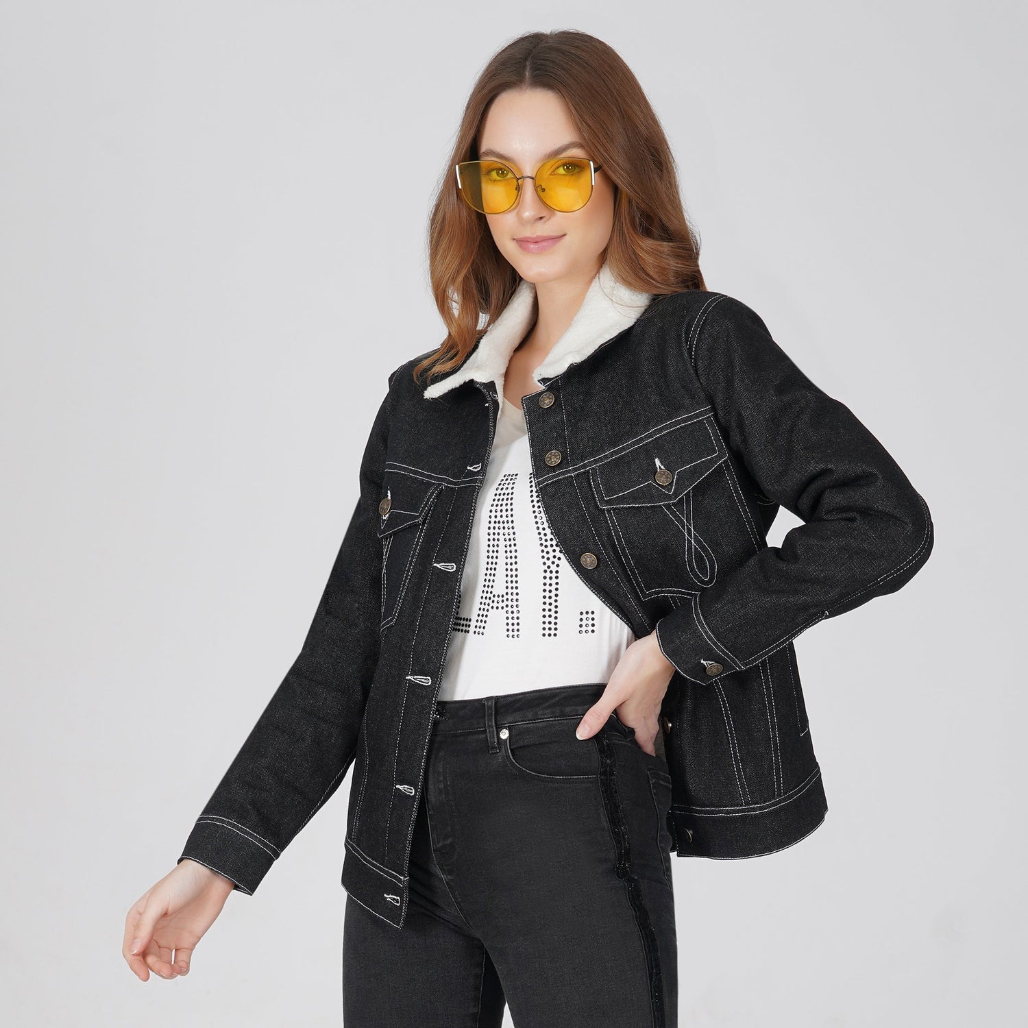 Women's Oversized Longline Washed Black Denim Jacket | Boohoo UK