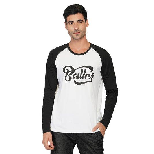 SLAY. Men's BALLER Edition Full Sleeves Colorblock Printed T-shirt