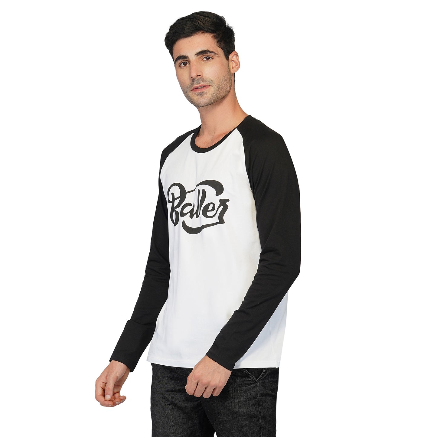 SLAY. Men's BALLER Edition Full Sleeves Colorblock Printed T-shirt