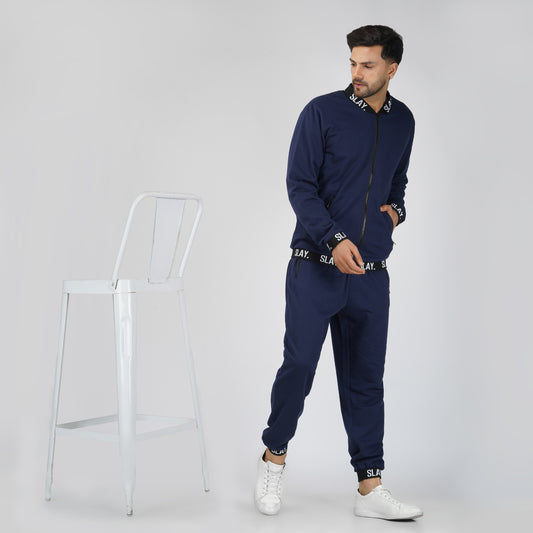 SLAY. Classic Men's Limited Edition Navy Blue Tracksuit