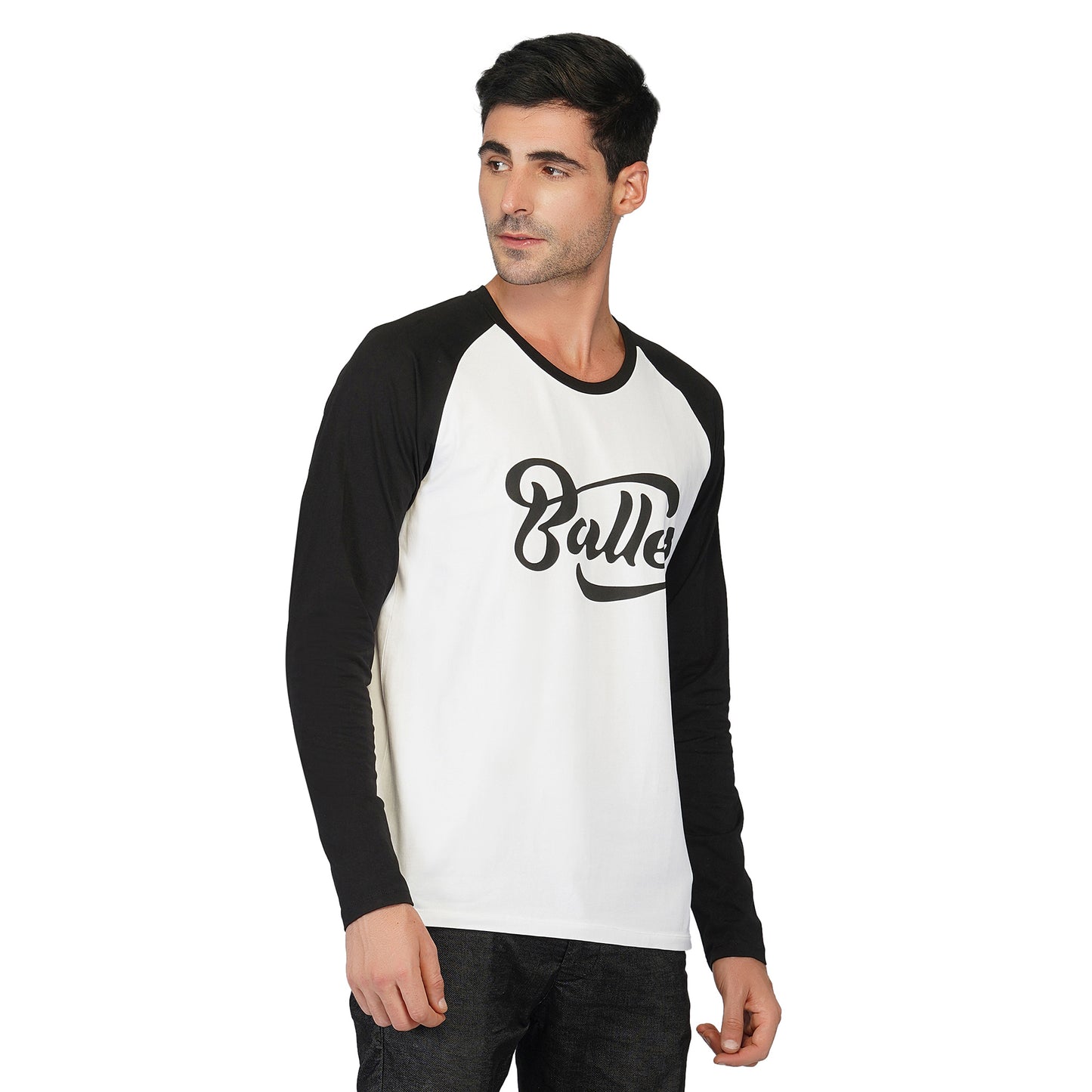 SLAY. Men's BALLER Edition Full Sleeves Colorblock Printed T-shirt