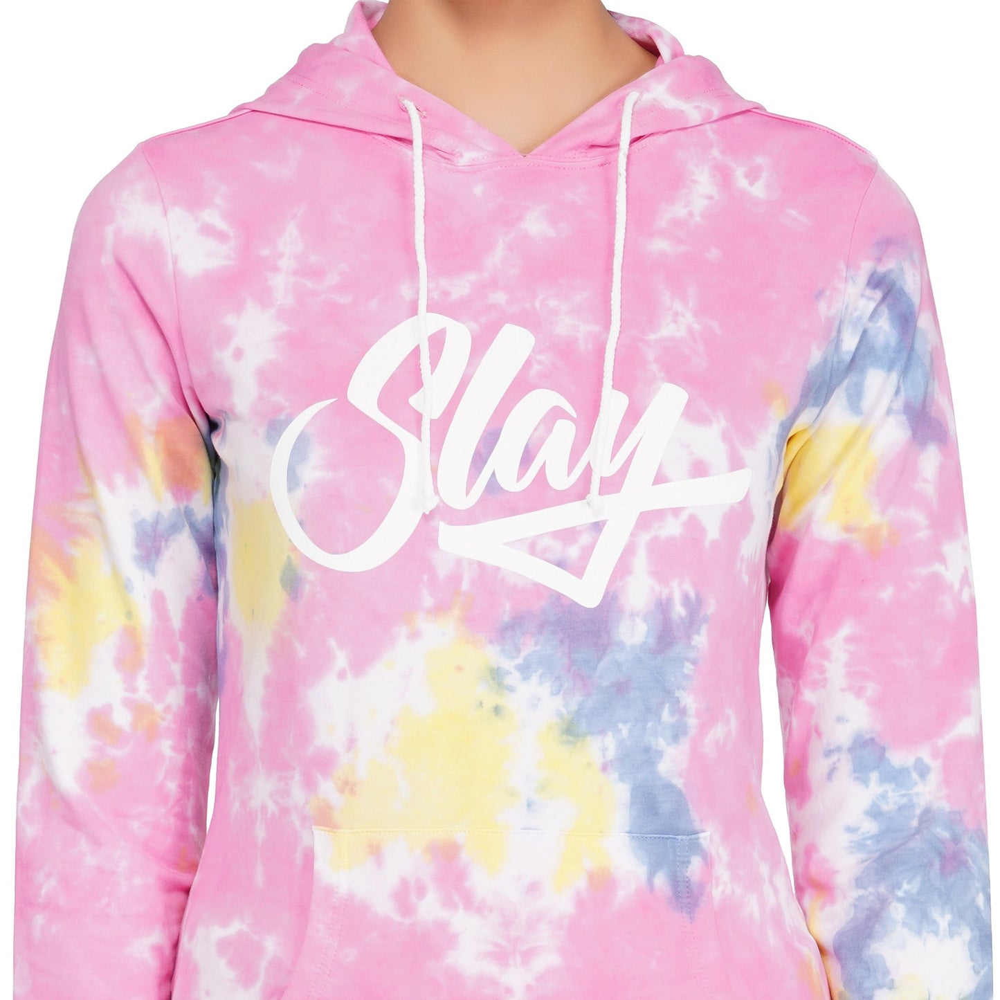 SLAY. Sport Women's Pink Tie Dye Hoodie-clothing-to-slay.myshopify.com-Tracksuit