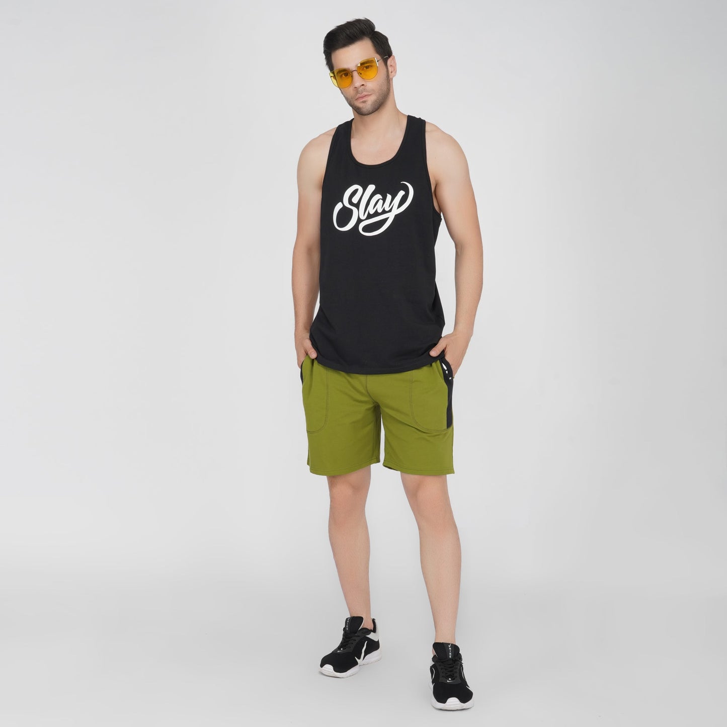 SLAY. Men's Olive Green Shorts-clothing-to-slay.myshopify.com-Men's Shorts