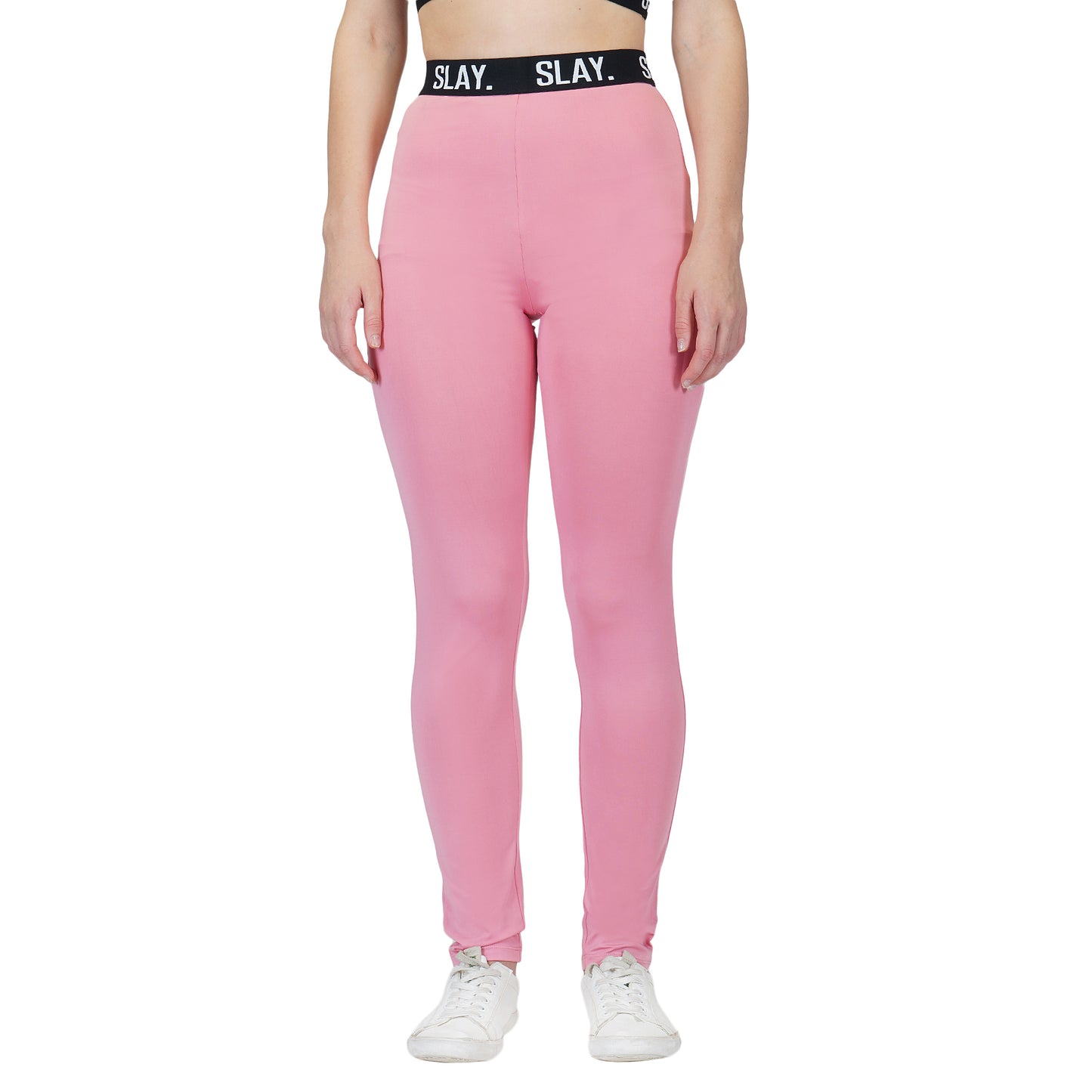 SLAY. Sport Women's Activewear Crop Top And Pants Co-ord Set Pink