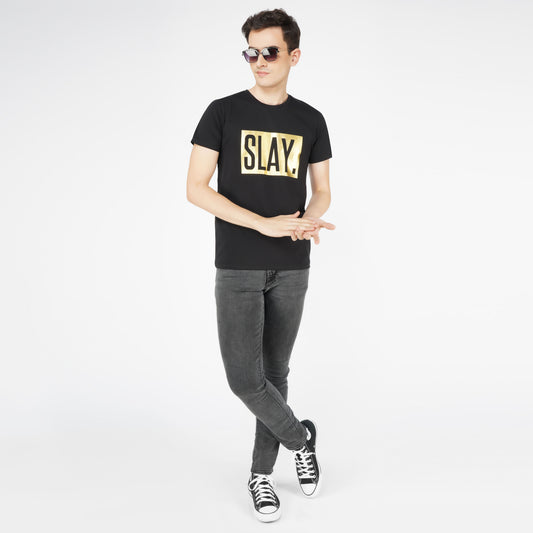 SLAY. Classic Men's Premium Limited Edition Gold Foil Printed T-shirt-clothing-to-slay.myshopify.com-T-Shirt