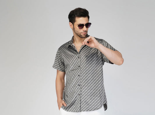 SLAY. Men's Fish Eye Pattern Designer Shirt