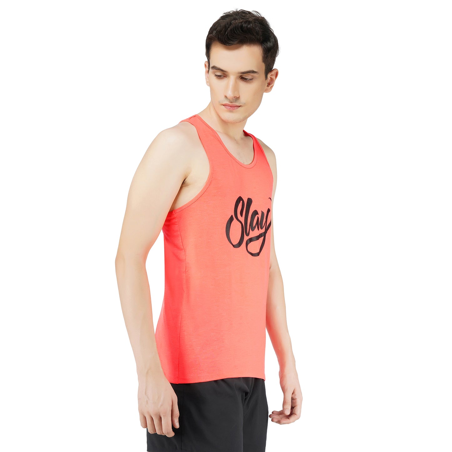 SLAY. Sport Men's Neon Pink Printed Vest-clothing-to-slay.myshopify.com-T-Shirt