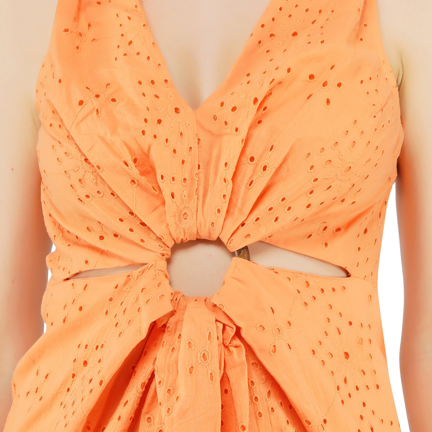SLAY. Women's Orange Schiffli Short Dress-clothing-to-slay.myshopify.com-Dress