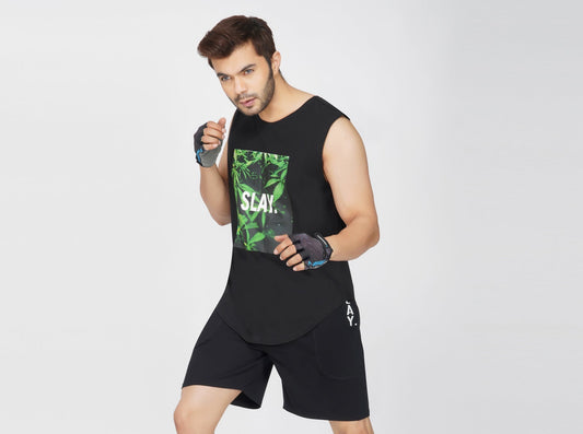 SLAY. Men's 4/20 Edition Printed Sleeveless Dropcut T-shirt-clothing-to-slay.myshopify.com-SLEEVELESS DROPCUT