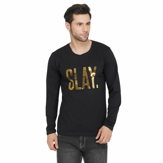 SLAY. Men's Limited Edition Gold Foil Reflective Print Full Sleeves T-shirt-clothing-to-slay.myshopify.com-T-Shirt