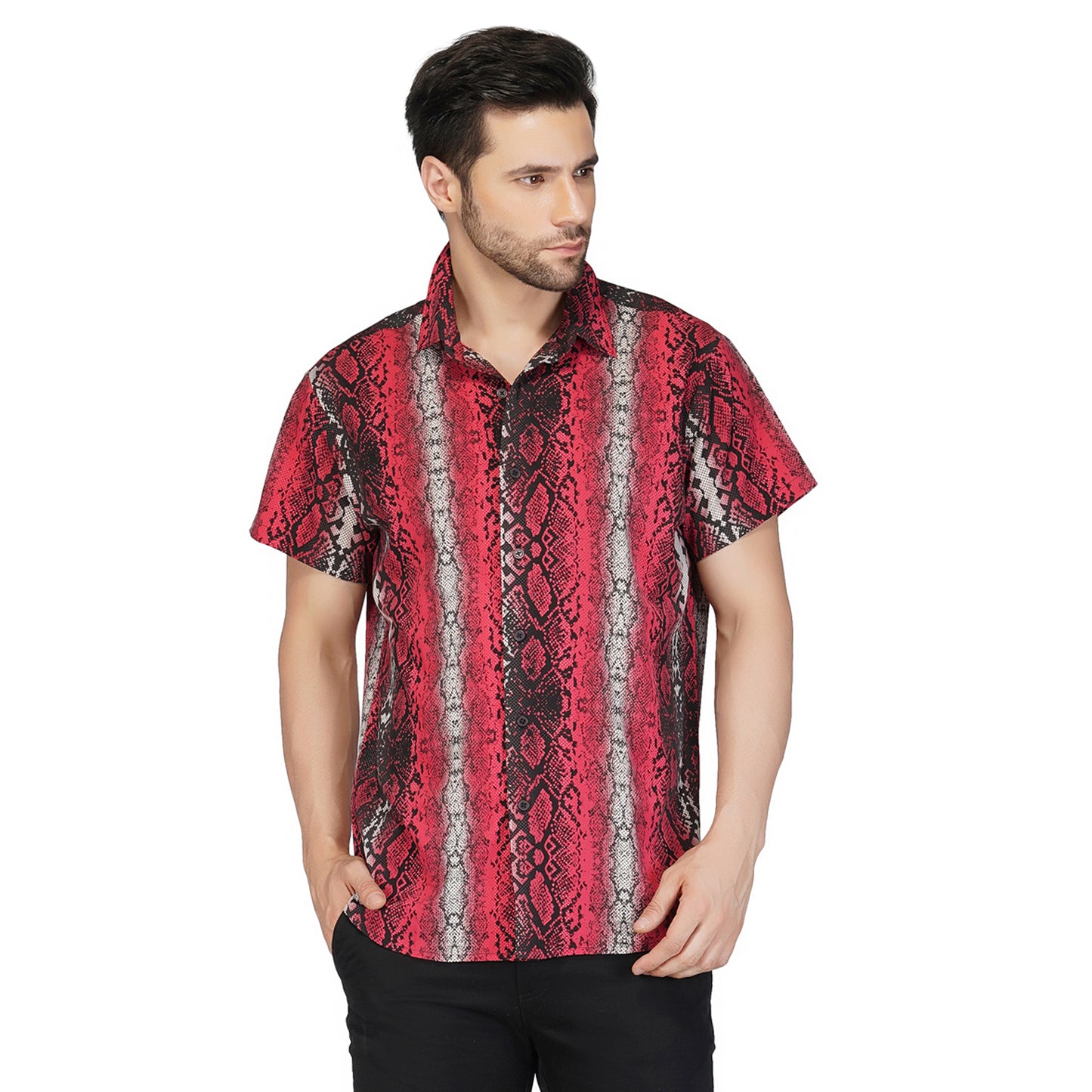SLAY. Men's Animal Tie-Dye Snake Print Designer Shirt