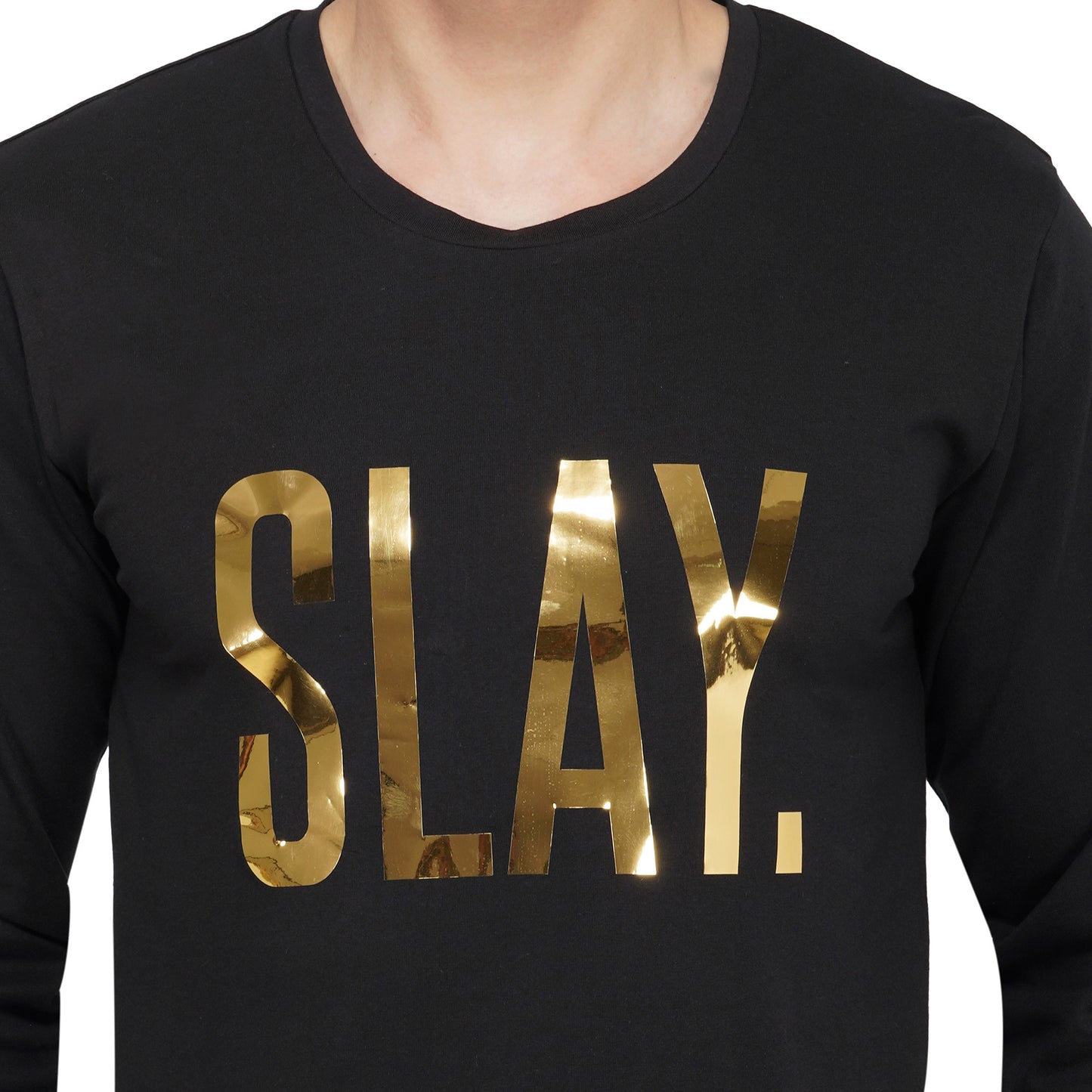 SLAY. Men's Limited Edition Gold Foil Reflective Print Full Sleeves T-shirt-clothing-to-slay.myshopify.com-T-Shirt