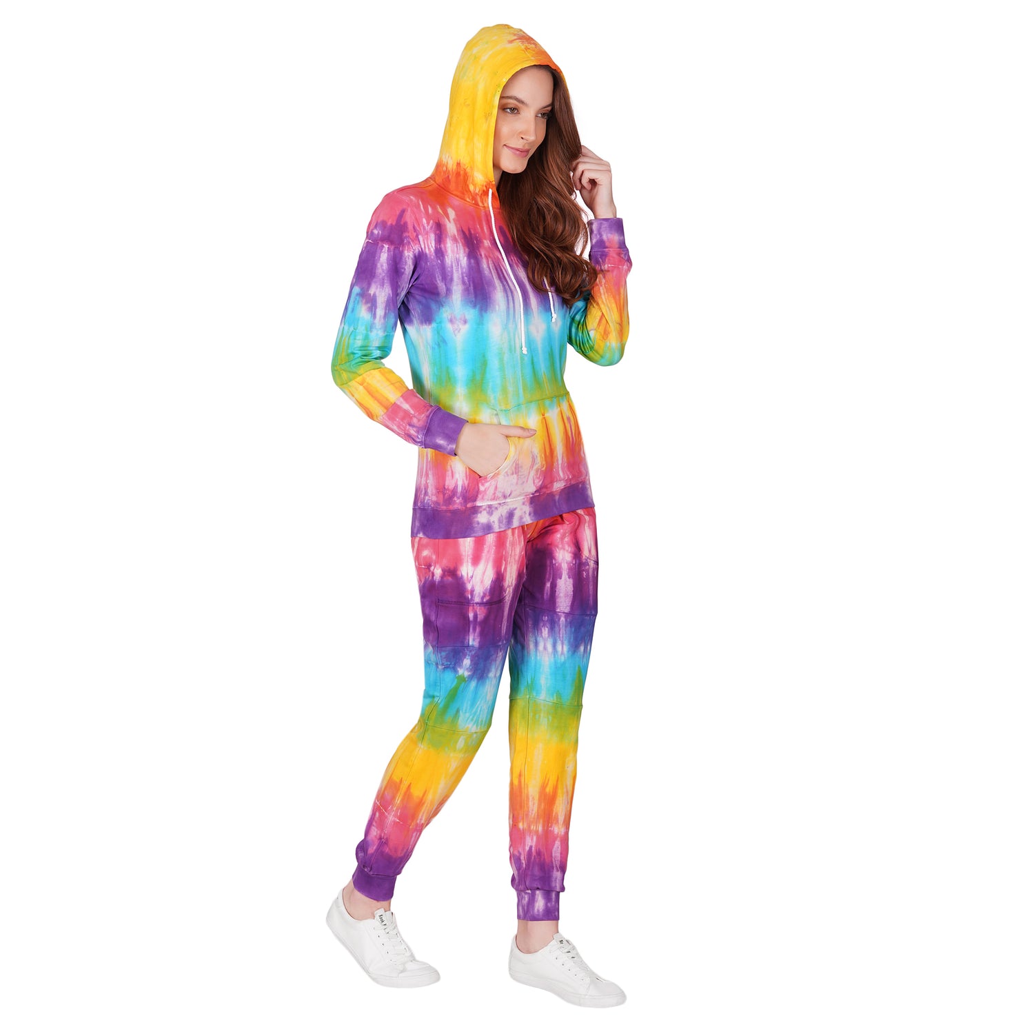SLAY. Sport Women's Rainbow Tie Dye Hoodie & Joggers Co ord Set-clothing-to-slay.myshopify.com-Tracksuit