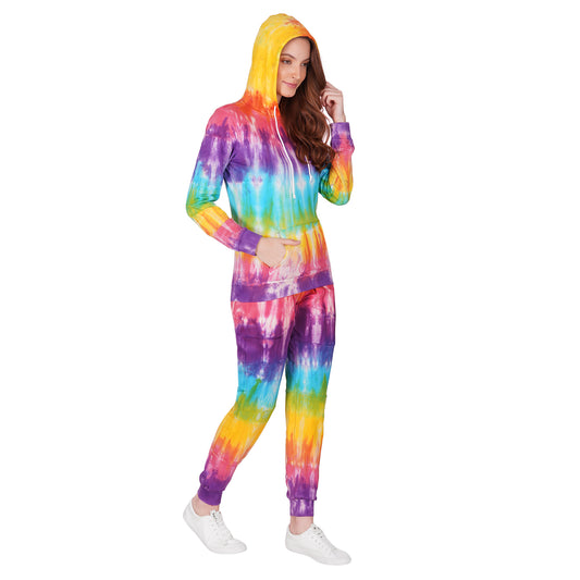 SLAY. Sport Women's Rainbow Tie Dye Hoodie & Joggers Co ord Set-clothing-to-slay.myshopify.com-Tracksuit