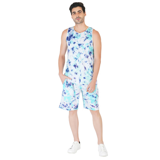 SLAY. Men's Tie Dye Vest & Shorts Co-ord Set