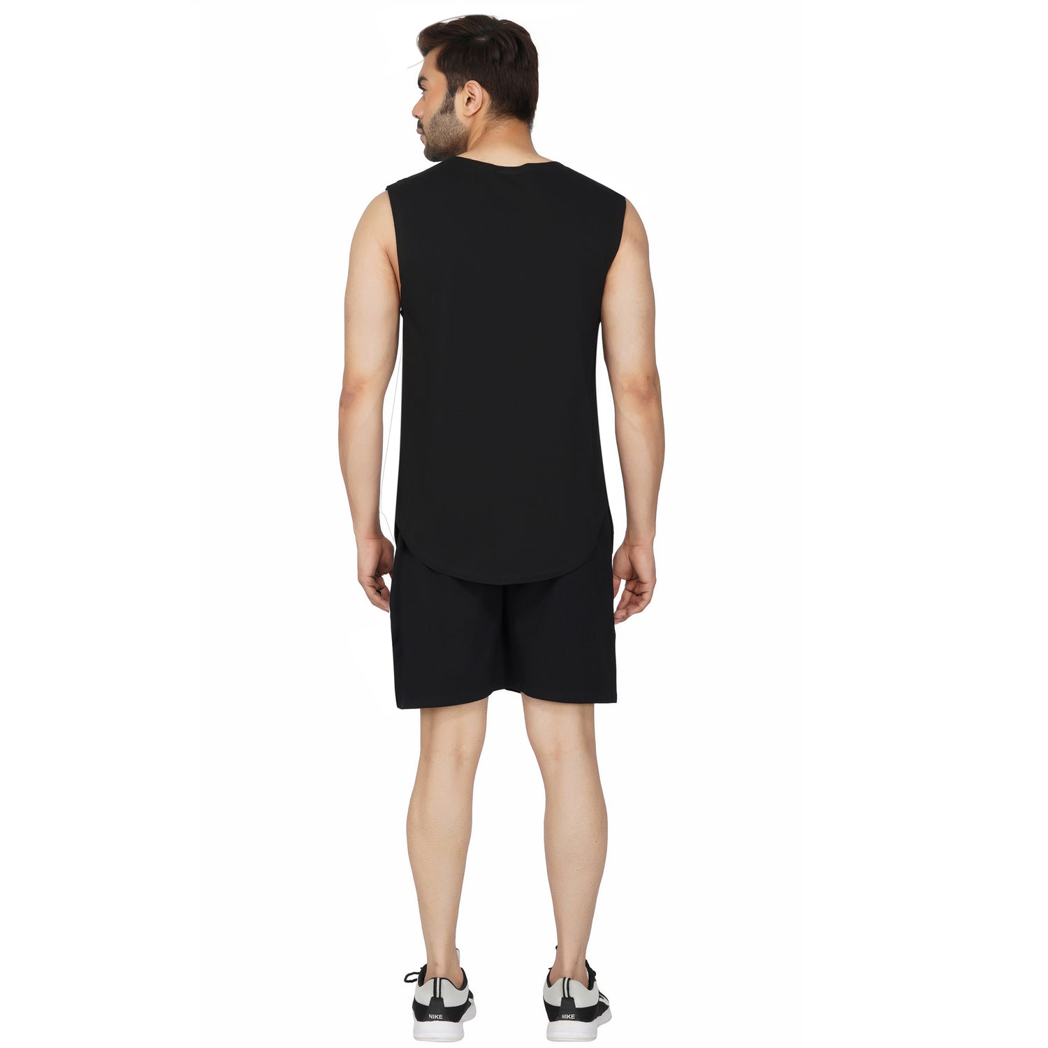 SLAY. Men's Black Shorts with White Stripes-clothing-to-slay.myshopify.com-Joggers