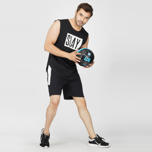 SLAY. Men's Premium Printed Black Sleeveless T-shirt-clothing-to-slay.myshopify.com-T-Shirt