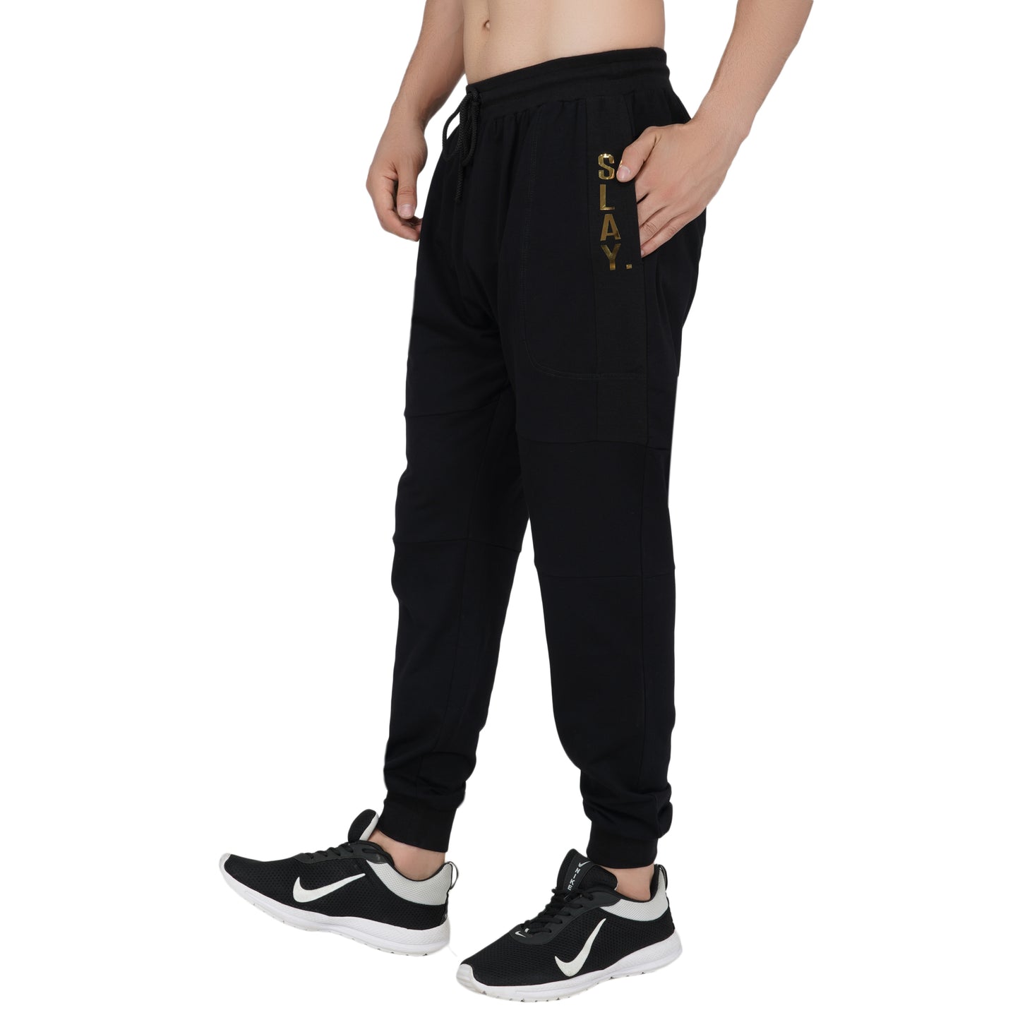 SLAY. Men's Gold Edition Black Joggers-clothing-to-slay.myshopify.com-Joggers