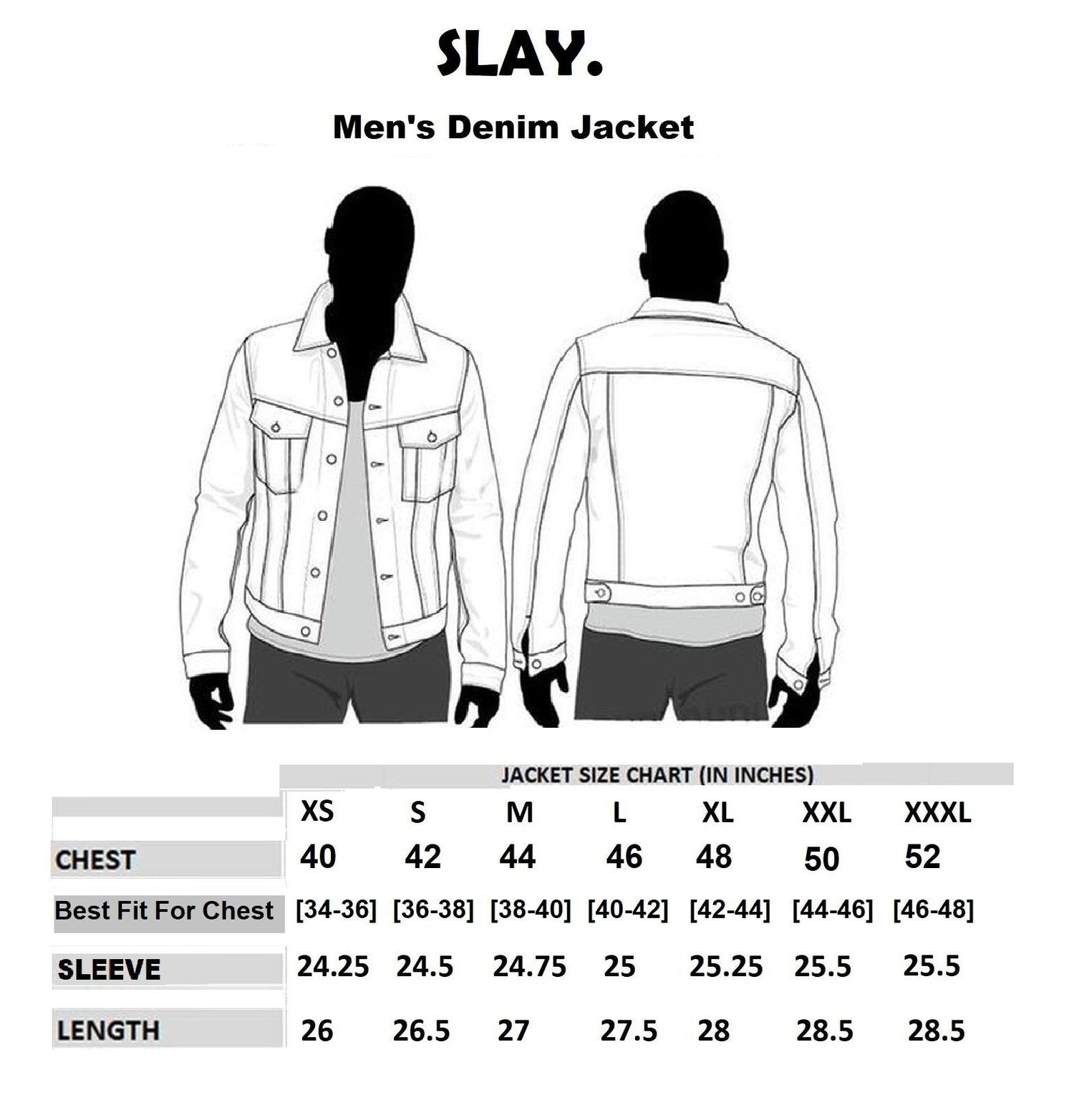 SLAY. Men's Black Denim Cotton Biker Jacket For Men-clothing-to-slay.myshopify.com-Denim Jacket