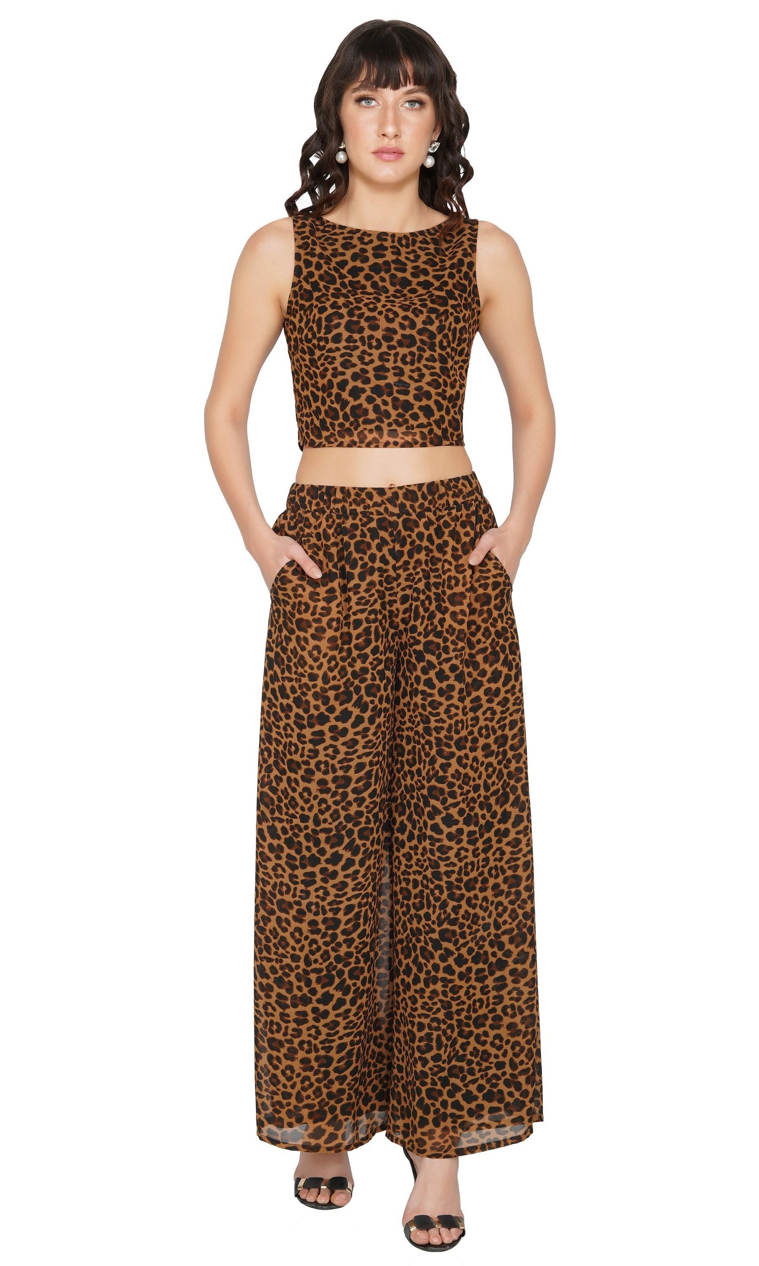 Leopard Print Wide Leg Dress Pants  Wide leg dress pants Leopard print  Snake print pants