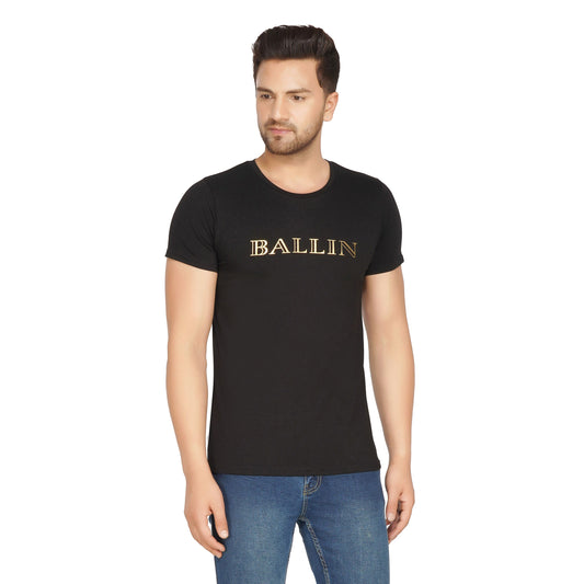 SLAY. Men's Ballin Edition Gold Foil Matte Finish Print T-shirt-clothing-to-slay.myshopify.com-T-Shirt