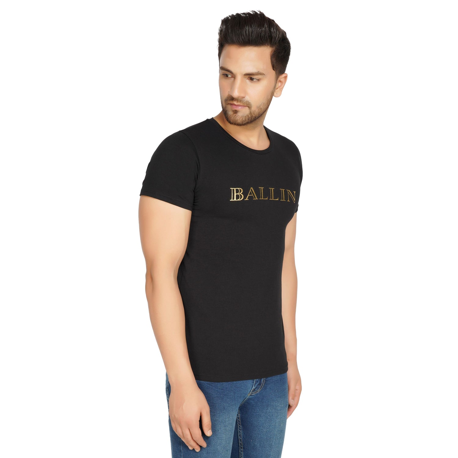 SLAY. Men's Ballin Edition Gold Foil Reflective Print T-shirt-clothing-to-slay.myshopify.com-T-Shirt