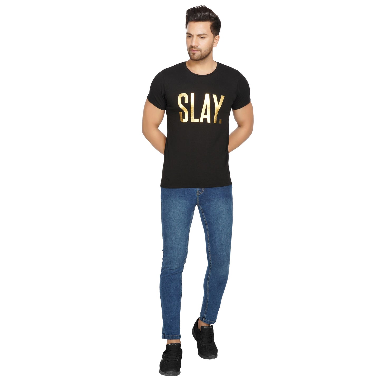 SLAY. Men's Limited Edition Gold Foil Reflective Print T-shirt-clothing-to-slay.myshopify.com-T-Shirt