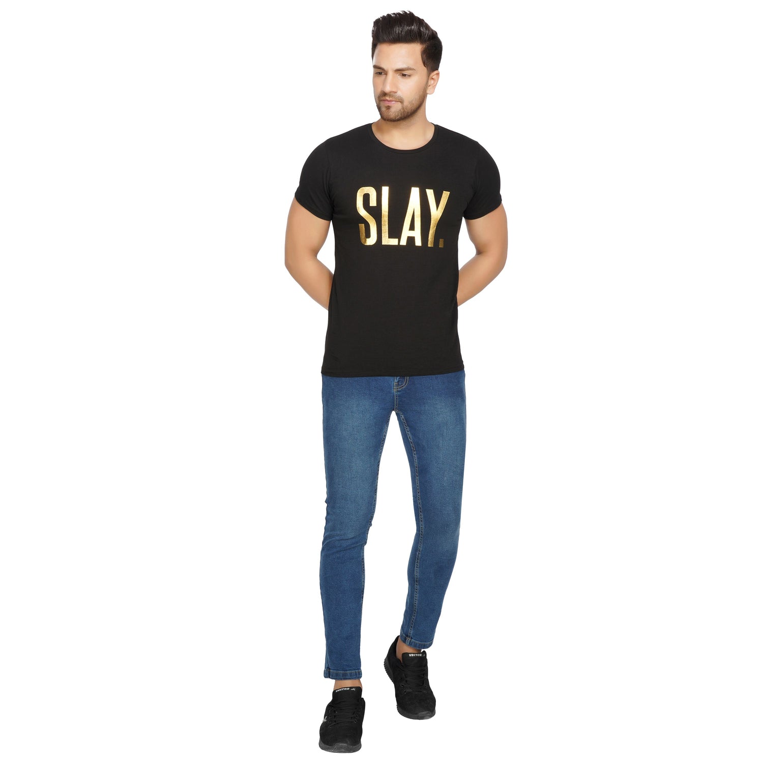 SLAY. Men's Limited Edition Gold Foil Matt Finish Print T-shirt-clothing-to-slay.myshopify.com-T-Shirt