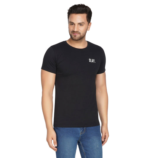 SLAY. Men's Basic Plain Black T-shirt-clothing-to-slay.myshopify.com-T-Shirt