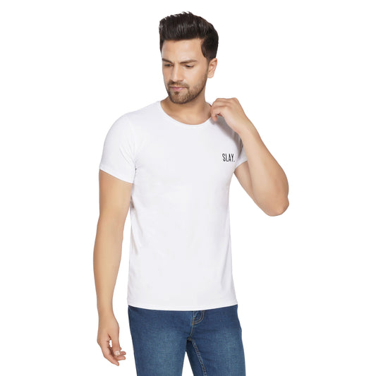 SLAY. Men's Basic Plain White T shirt-clothing-to-slay.myshopify.com-T-Shirt