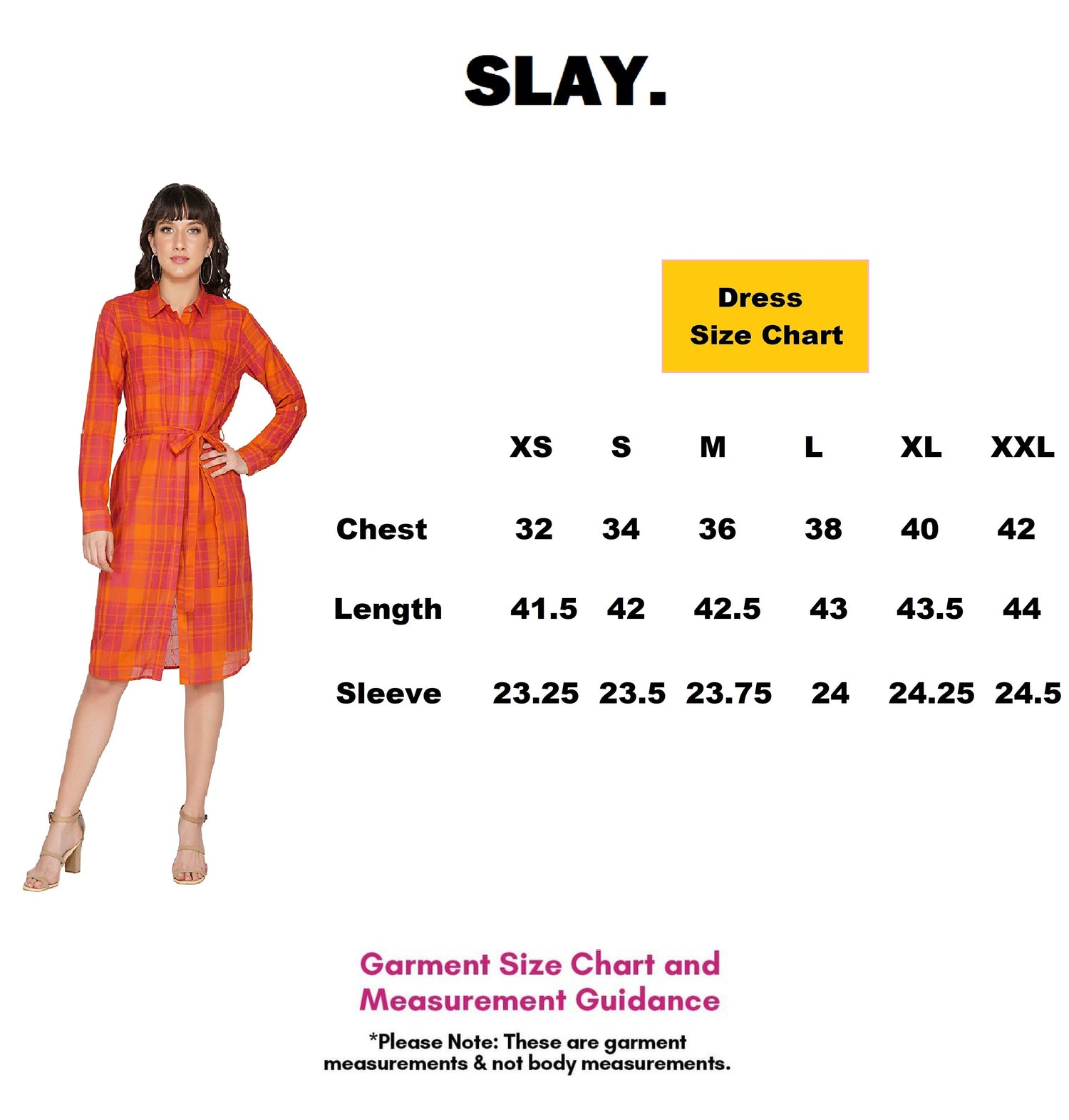 SLAY. Women's Red-Orange Check Plaid Shirt Dress-clothing-to-slay.myshopify.com-Shirt Dress