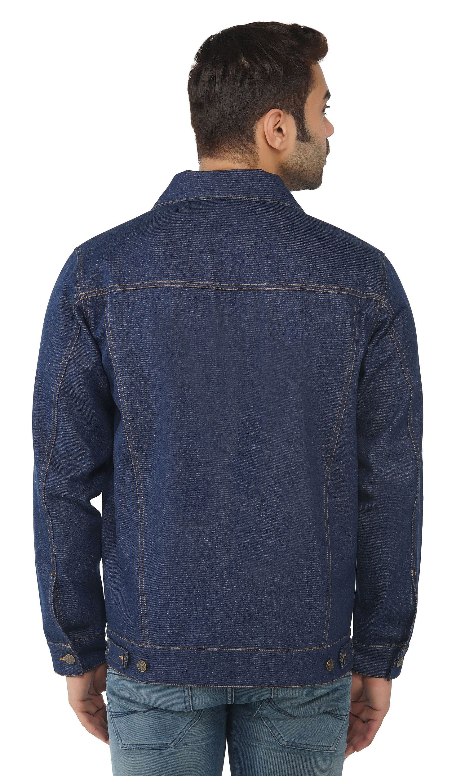 SLAY. Men's Denim Navy Blue Cotton Biker Denim Jacket-clothing-to-slay.myshopify.com-Jacket