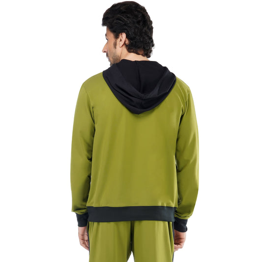 SLAY. Men's Printed Olive Green Hoodie with Kangaroo Pocket-clothing-to-slay.myshopify.com-Hoodie