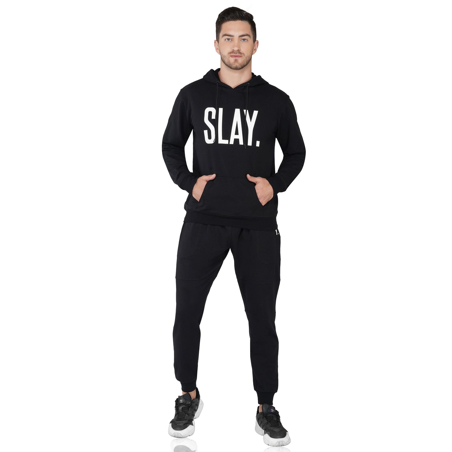 SLAY. Classic Men's Black Printed Tracksuit-clothing-to-slay.myshopify.com-Tracksuit