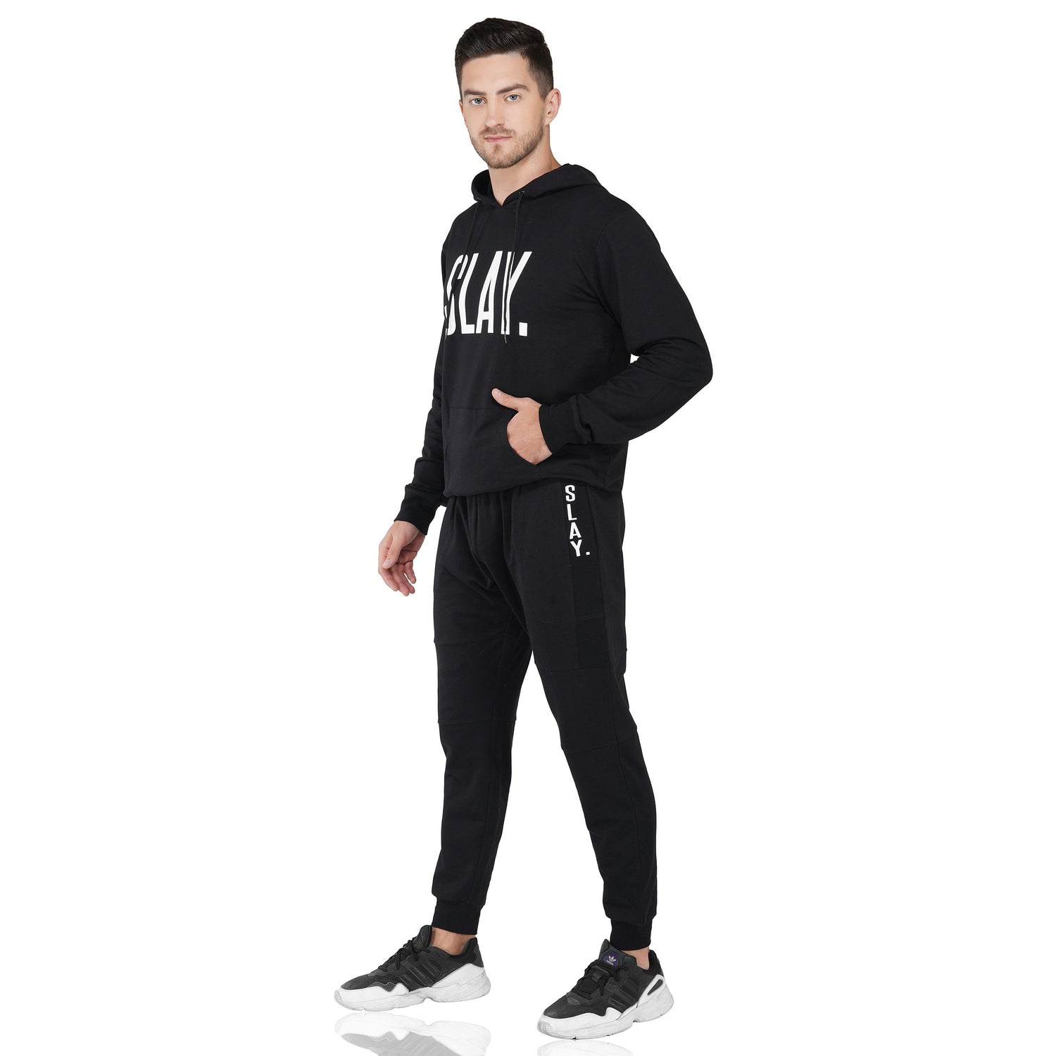 SLAY. Classic Men's Black Printed Tracksuit-clothing-to-slay.myshopify.com-Tracksuit