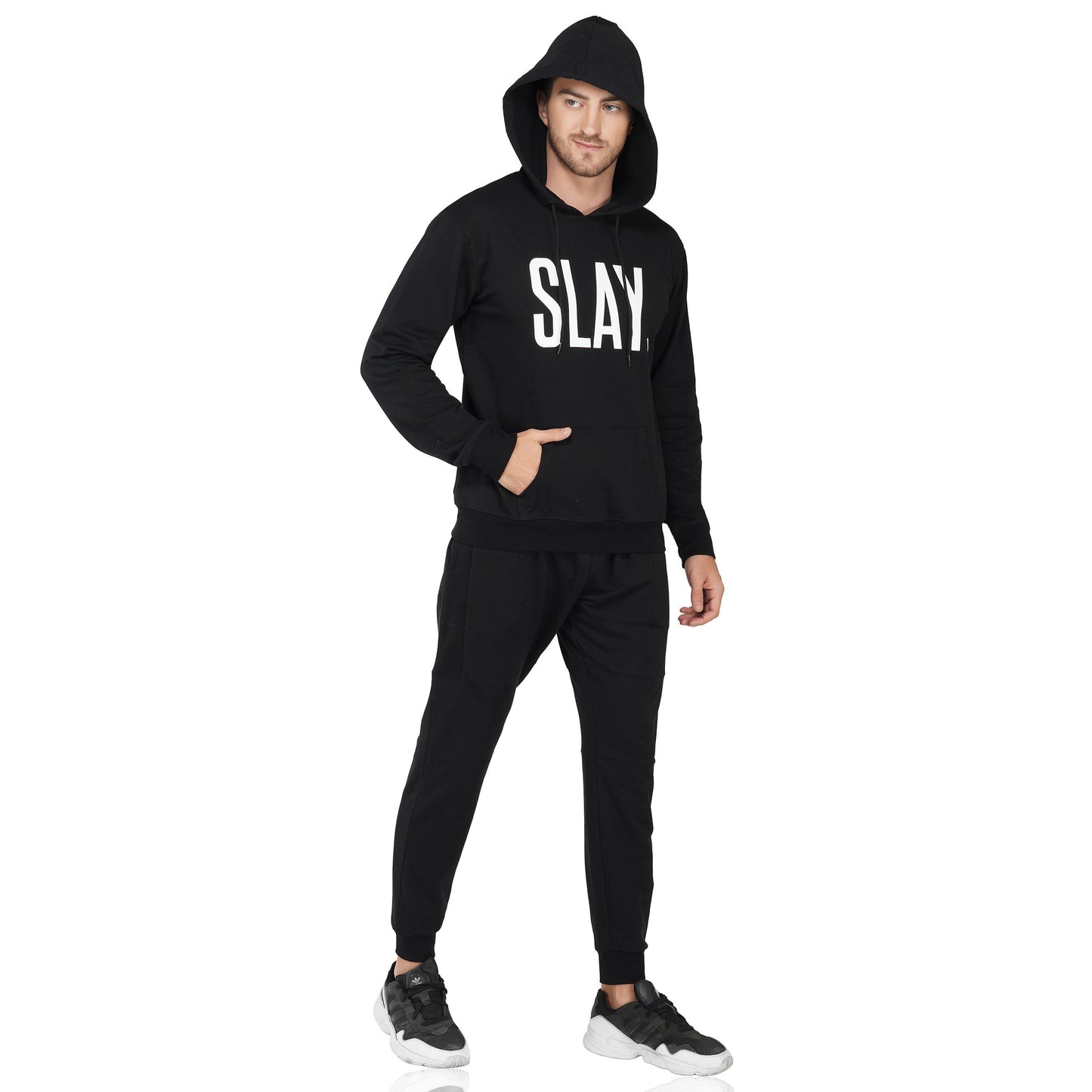 SLAY. Classic Men's Black Printed Tracksuit-clothing-to-slay.myshopify.com-Tracksuit