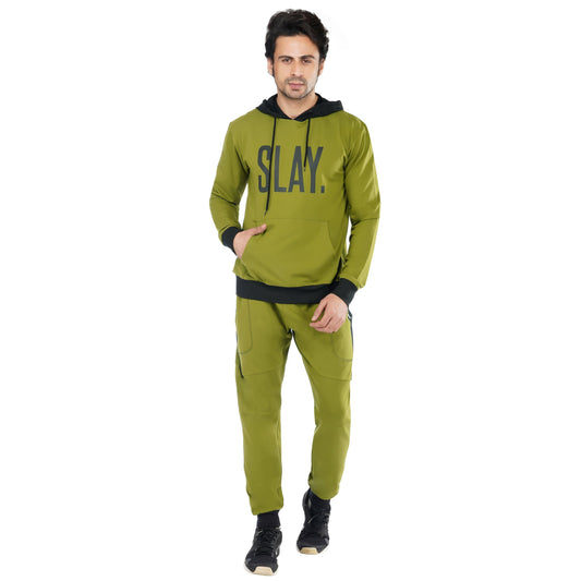 SLAY. Classic Men's Colorblock Olive Green & Black Tracksuit-clothing-to-slay.myshopify.com-Tracksuit