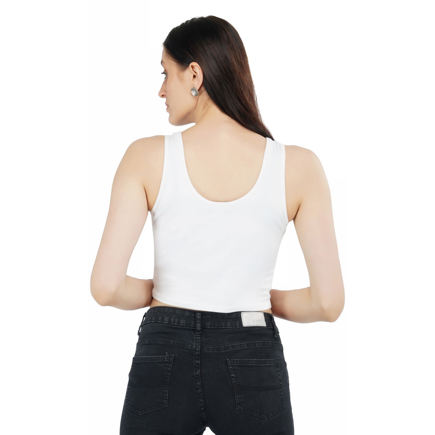 SLAY. Classic Women's Printed White Crop Top-clothing-to-slay.myshopify.com-Top