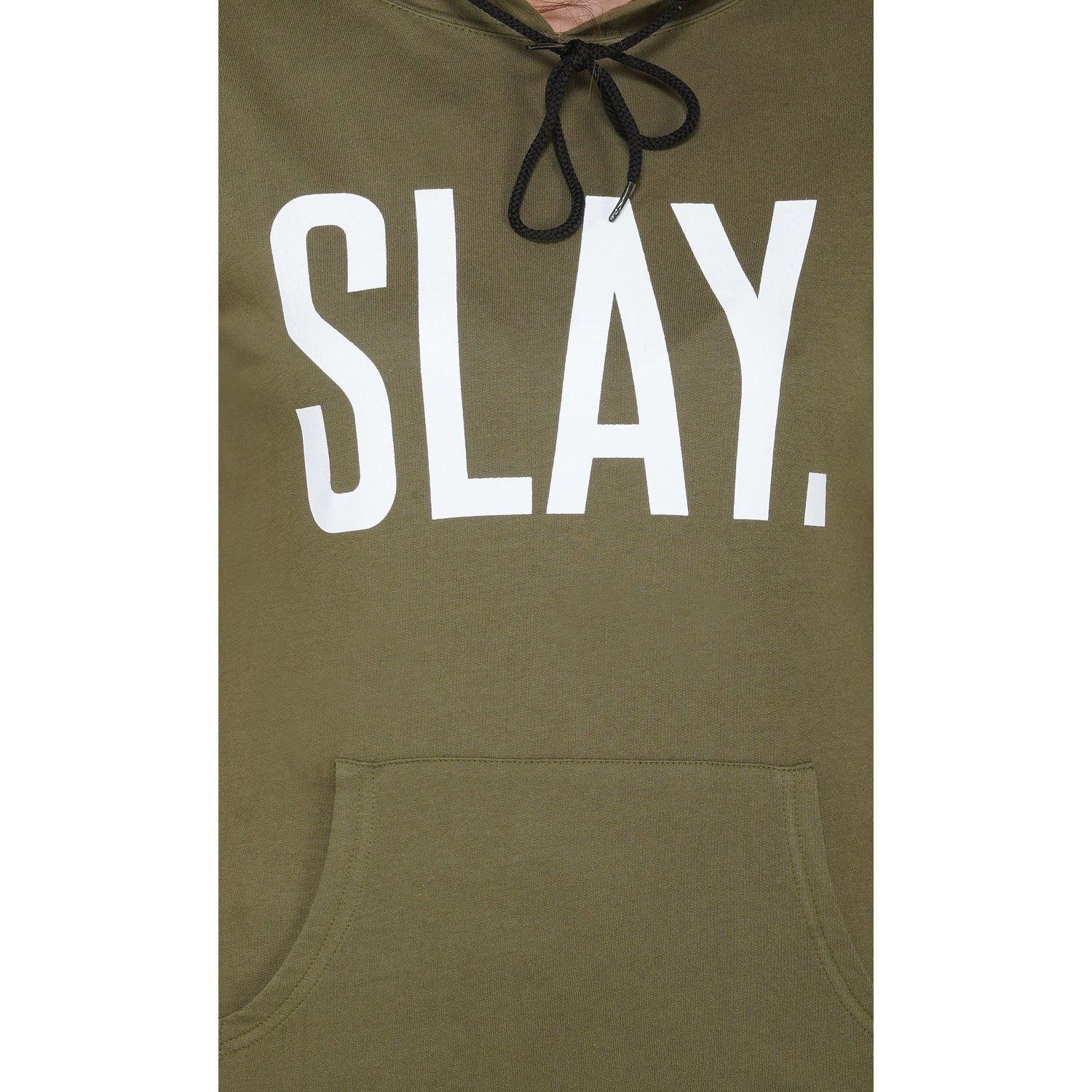 SLAY. Classic Women's Olive Green Printed Hoodie with Kangaroo Pockets-clothing-to-slay.myshopify.com-Hoodie