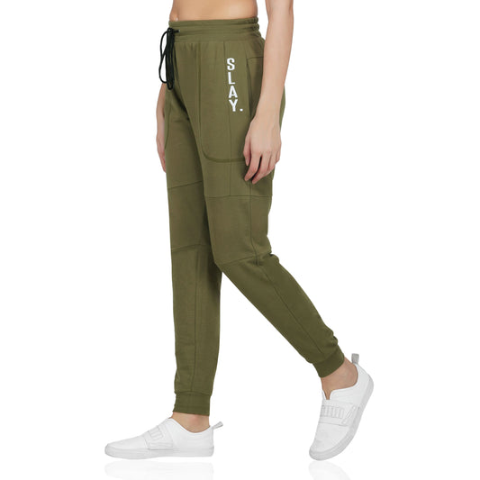 SLAY. Women's Olive Green Joggers-clothing-to-slay.myshopify.com-Joggers