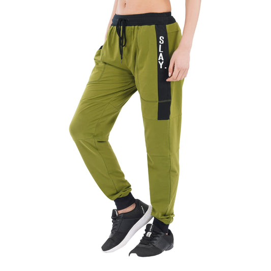 SLAY. Women's Olive Green Joggers-clothing-to-slay.myshopify.com-Joggers