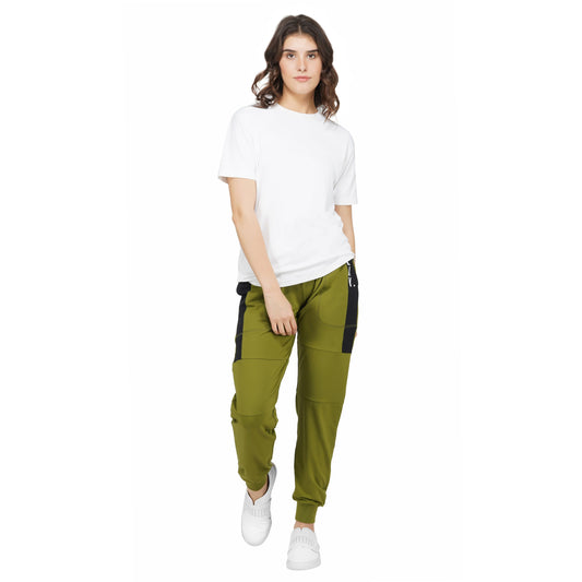 SLAY. Women's Light Green Jogger Pants With Black Stripes-clothing-to-slay.myshopify.com-Joggers