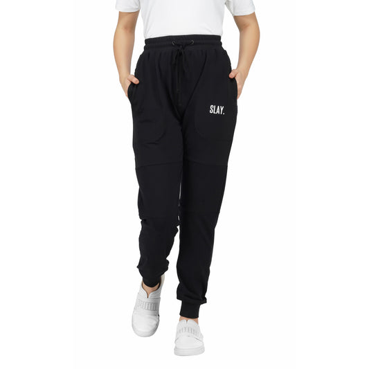 SLAY. Women's Classic Black Jogger Pants-clothing-to-slay.myshopify.com-Joggers