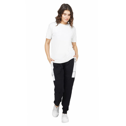 SLAY. Women's Black Jogger Pants With White Stripes-clothing-to-slay.myshopify.com-Joggers