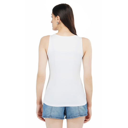 SLAY. Classic Women's Printed White Tank Top-clothing-to-slay.myshopify.com-Top